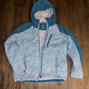 LL Bean Blue Hooded Puffer Jacket